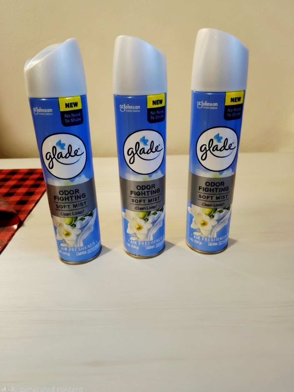 Glade Odor Fighting Soft Mist- Clean Linen (Blue) - Lot of 3